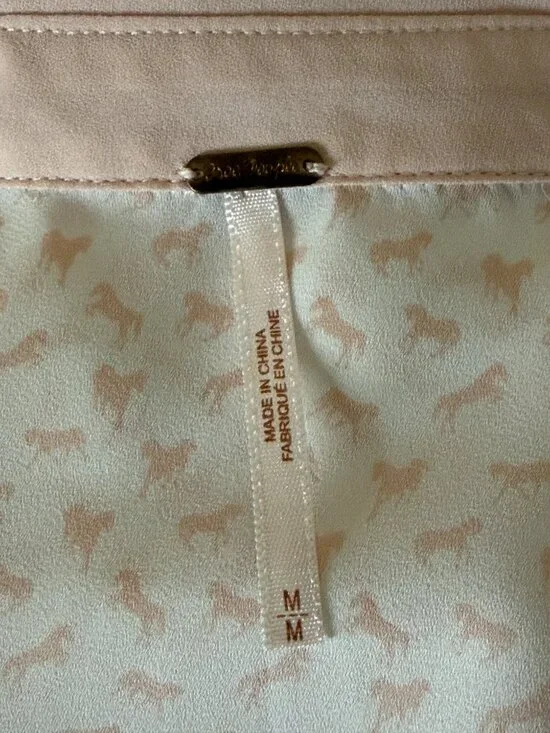 Free People Horse Print Sheer Western Tunic Top Shirt Blouse White Pink M - Picture 8 of 9